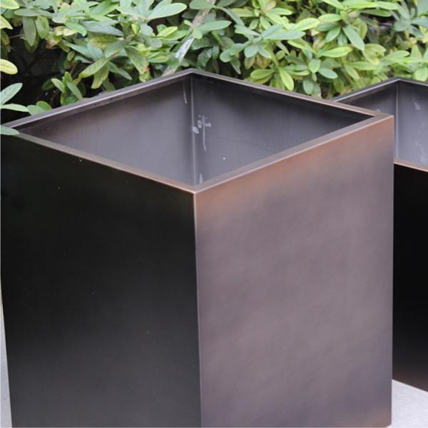 Progressive color sublimation stainless steel square flower pot