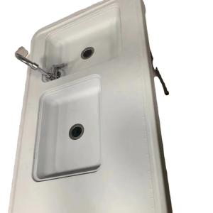 Foldable Outdoor Cleaning Table with Sink and Plastic Material