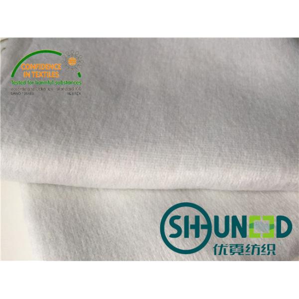 White 100% Polyester Woven Tie Interlining Fabric Heavy Weight For Necktie