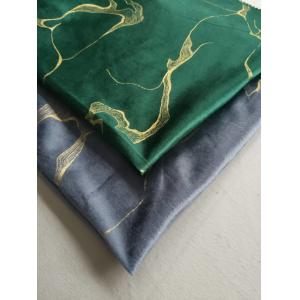 Bronze Floral Print Velvet Fabric Polyester With Knitted Technics Customized