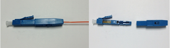 Blue Fiber Optic Connectors LC/UPC SM , LC Embedded Quick SM Connector