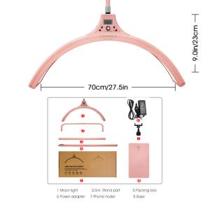 2700k LED Half Moon Lamp 60 w Aluminum Fill Light For Beauty Makeup Lash