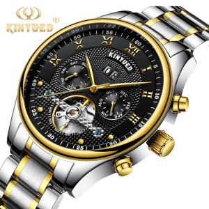 Cheap KINYUED Business Automatic Mechanical Watch Metal Case Shockproof for sale
