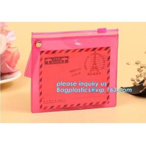 stationery waterproof plastic documents pouch PVC zipper lock file bag with