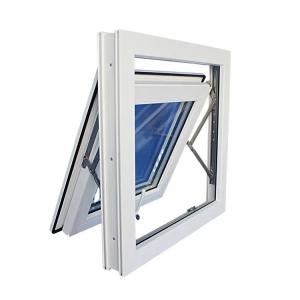 China White PVC Tempered Glass Awning Window Double Glazed Customized on sale