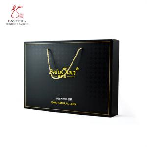 China Black Pillow Packaging SGS Corrugated Cardboard Box With Handle Rope on sale