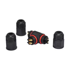 M20 2 PIN Outdoor IP67 T Type Waterproof Power Cable Connector 2 Pin To Dual 2