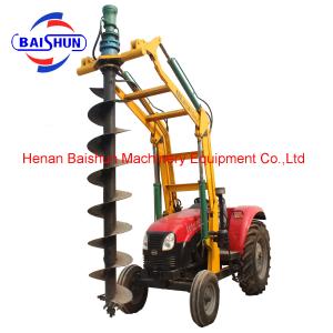 Professional tractor crane pole erection machine pole post cum auger machine for