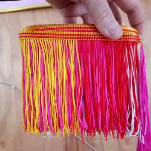 Colorful custom design OEM polyester fringes trimming for garment clothes