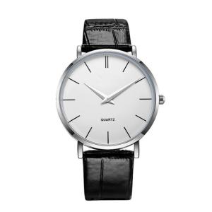 Leather Strap Mens Digital Watch Alloy Case Glass Mirror 30m Waterproof