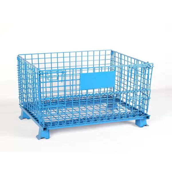 Plastic Spraying Logistics Turnover Wire Mesh Storage Cages 50x100 Movable