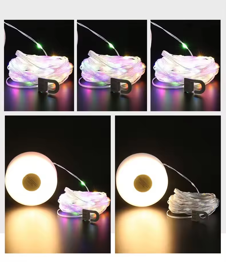 Waterproof and portable, RGB color light, camping light string, outdoor emergency night light