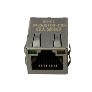 100Base Tap Up POE RJ45 PCB Connector With Internal Magnetics And Led
