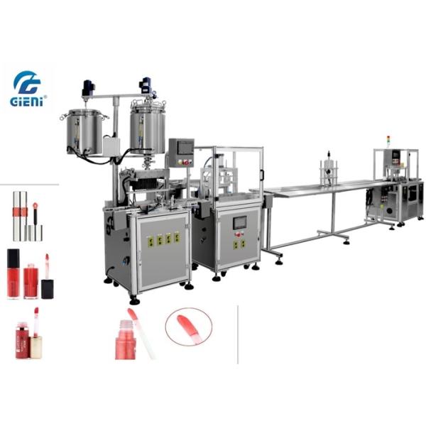 Quality Semi - automatic Lip Oil Filling Machine with Mixing Tank , Linear Type wholesale