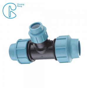 China 16 Bar PP Compression Fitting , Tube Reducing Compression Tee For Plastic Pipe Connect on sale