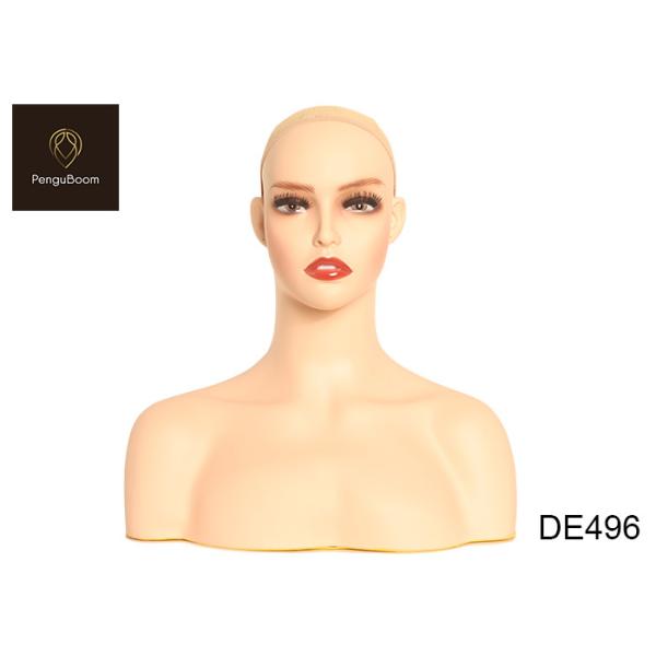 Quality African American Mannequin Head With Shoulders 20.9 inch Head circumference wholesale