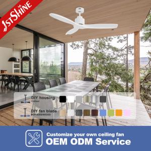Decorative Dc Motor Odm Remote Led Ceiling Fan White Modern 3 Solid Blade