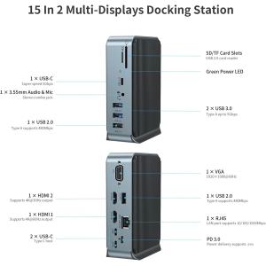 Cheap Hdmi To Usb C Docking Station 100w Maximize Work Potential With Type-C Pd2.0 for sale