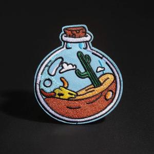 Fabric Durable Threads Custom Embroidered Patch Merrowed Border