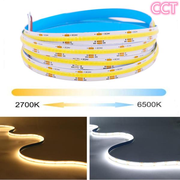 5m CCT COB LED Strip RA90 Adjustable LED Light Strips 576Leds/M High Density
