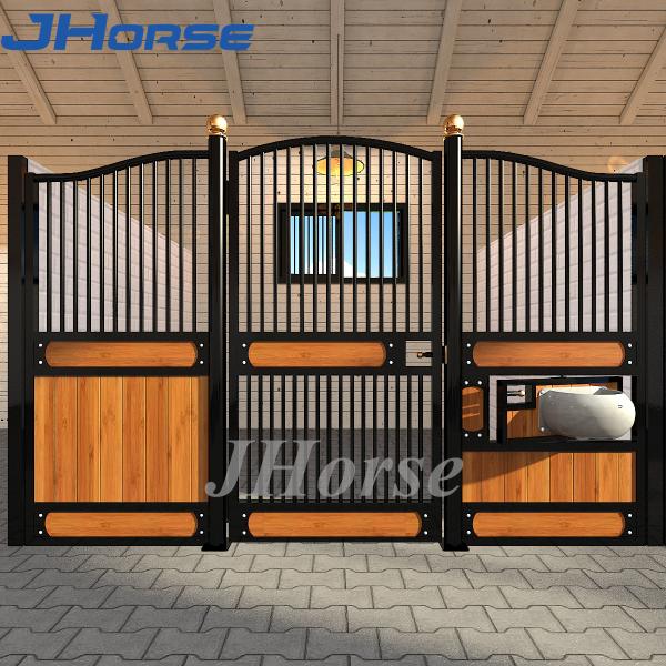 Quality Steel Frame Bamboo Horse Stall Gates , Custom Prefab Horse Stables wholesale