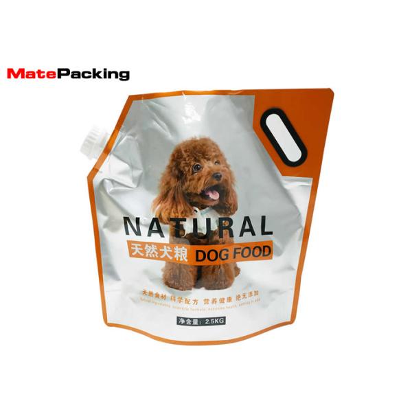 Quality Stand Up Foil Spout Pouch Moisture Proof For Pet Food Handle Top Custom Printing wholesale