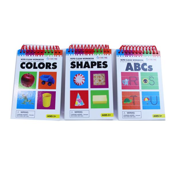 12 Sheets Wipe Clean Workbook Classic Baby Board Books color books shape books shape cards color cards flash cards