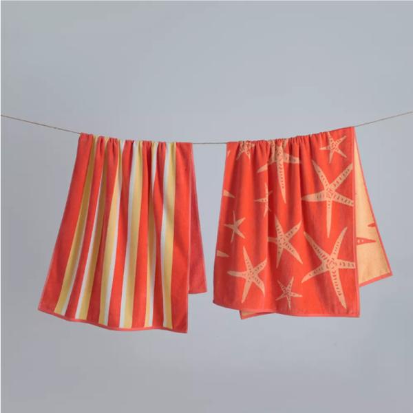 Quality Premium Cotton Velour Beach Towel with Quick-Dry Technology and Sunny Vacation Design for Resort Use wholesale