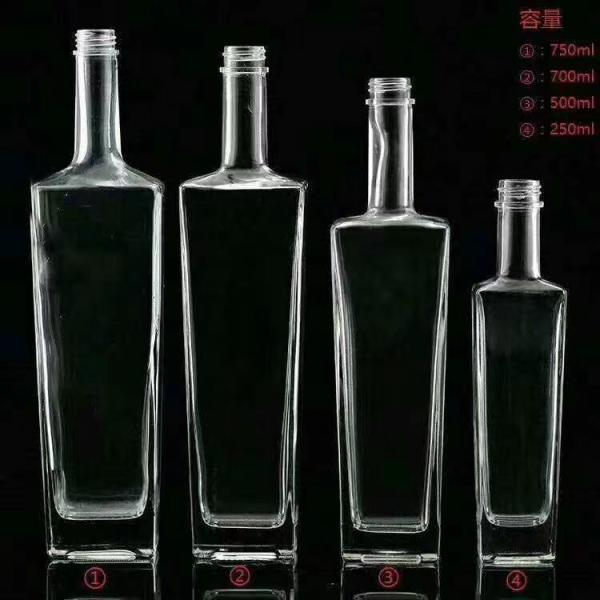 Quality Elegant Design 750 ml Liquor Glass Bottle with Sample Provided and Glass Base Material wholesale