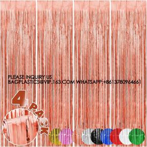 Backdrop For Party Decorations, Foil Fringe Backdrop Curtains, Tinsel Streamers