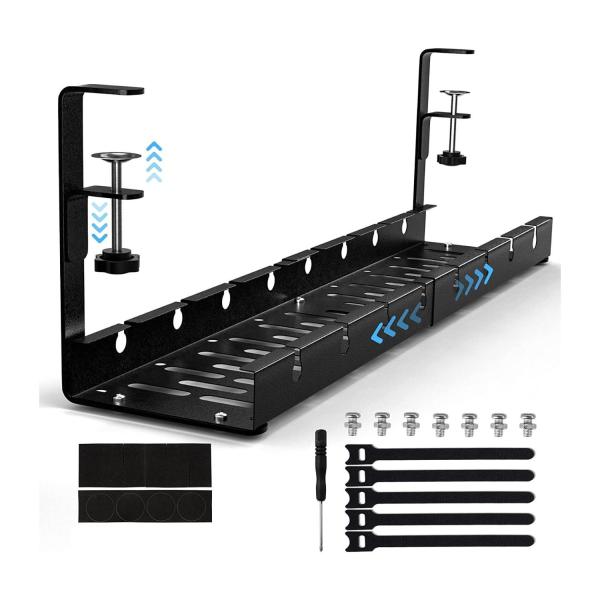 Wire Mesh Cable Tray for Desk Retractable and Perforated for Easy Cable