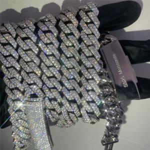 Hip Hop Moissanite Cuban Chain 20mm Wide Gra Moissanite Diamond For Rapper
