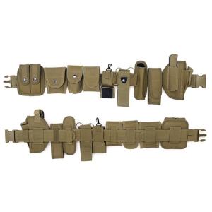 Multifunctional Training Belt Hardware Buckle Flashlight Molle Belt Pouch Olive