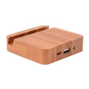 Cheap 5200mAh Wooden Power Bank , Wireless Charging Bank With Holder Function for sale