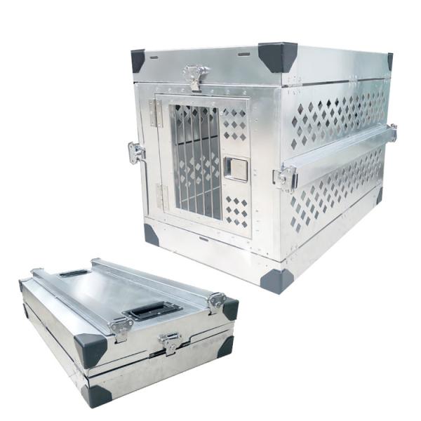 Quality Collapsible Aluminum Single Dog Box With Heavy Duty Slam Latch Lock System wholesale