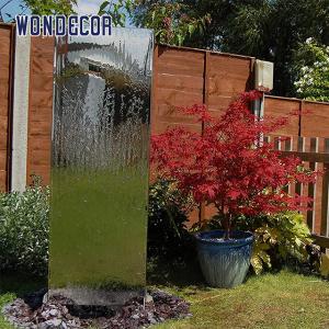 Large Garden Geometric Rectangular Stainless Steel Fountain Sculpture