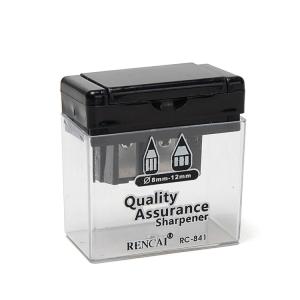 Wording Office Rectangle Double Hole Pencil Sharpener With Lid