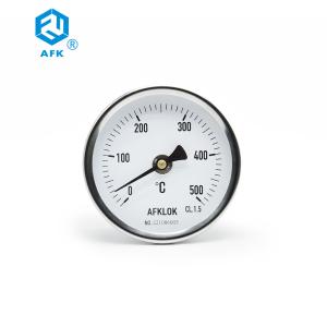 Back Connection Bimetal Thermometer 500 Degrees Industrial