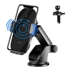 15w Qi Wireless Charging Phone Mount DC5V 0.1S Automatic Clamp