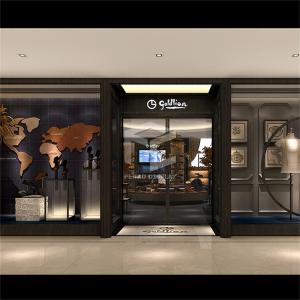 Wood Texture Shoe Store Racks Display 16mm MDF Punching Monomer Design