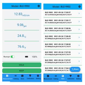 Smart Bluetooth PH Meter EC Water Quality Tester 5 Point Automatic Calibration