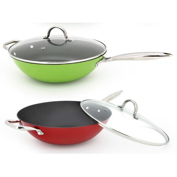 Quality Enamel light cast iron wok wholesale