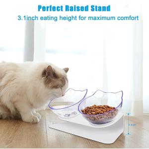Elevated 15 Degree Tilted Raised Cat Bowls ABS Material
