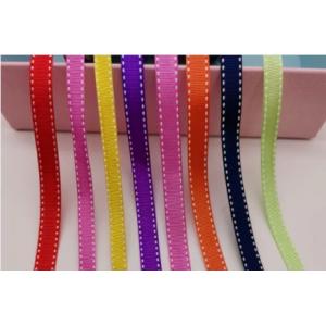 China Sturdy Saddle Stitch Grosgrain Ribbon Bright Color With Good Color Fastness on sale