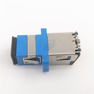 MM SC UPC Blue Simplex Fiber Optic Adapter With Shutter For FTTX Network System
