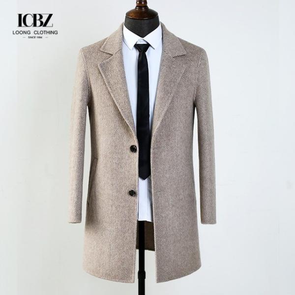Quality Gender-Neutral Double-Sided Woolen Coat with Word Pattern Zipper Closure and Cashmere wholesale