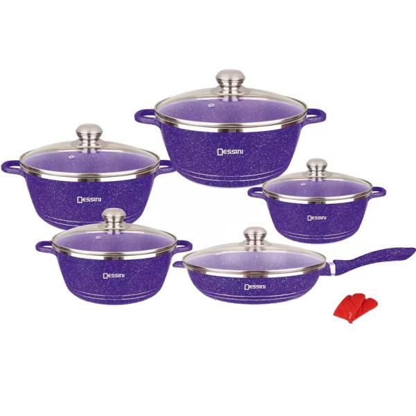 Hot Selling Aluminium Pots Sets Cooking Cookware Medical Stone Nonstick Forged Cookware Sets