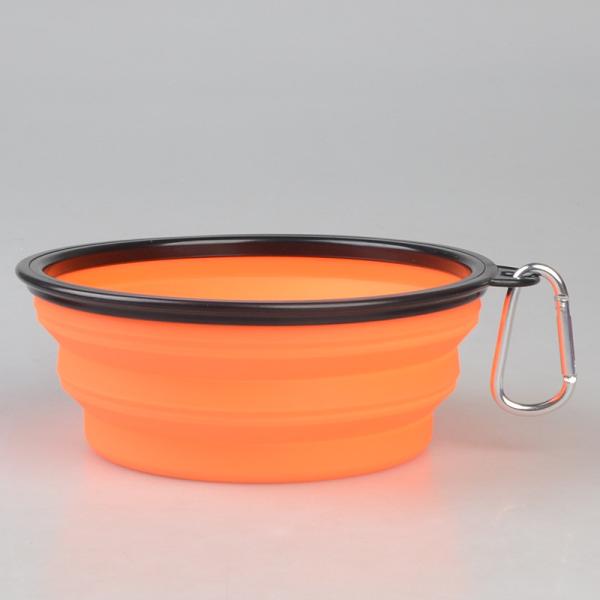 Quality 16oz Portable Foldable Dog Bowl Pet Food Dishes With Carabiner For Traveling Walking Pet Dog Bowl wholesale
