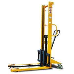 Channel Steel 1100mm Fork 1.6m Straddle Manual Pallet Stacker