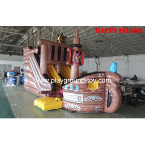 Brown Pirate Ship Bounce House ,  Inflatable Bouncy Pirate Ship Children Ship Inflatable Castle